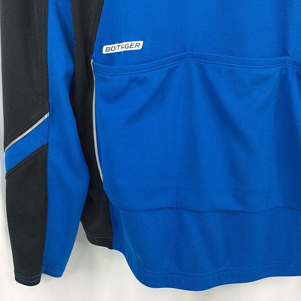 Bontrager Starvos Long Sleeve Jersey Size Large Blue Full Zip Cycling Biking